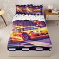 thumbnail image 3 of Homewish Teens Cartoon Sport Car Zipper Twin Comforter Sets with Fitted Sheet and 2 Pillowcases,Rally Race Fast Car Zipper Bedding Set,4-Piece, 3 of 6