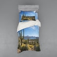 thumbnail image 2 of Ambesonne Nature Bedding Set 4 Pcs, Cactus on the Valley, Queen, Blue Green, 2 of 3
