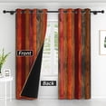 thumbnail image 2 of Lfeey Blackout Curtains with Wood Panels for Room Darkening, Brown, 42x63 Inches, Vintage, 2 Panels, 2 of 8
