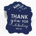 thumbnail image 2 of Inkdotpot Pack Of 50 Thank You For Celebrating With Us Bridal Shower-Baby Shower-Retirement-Wedding-Birthday Paper Tags DIY Craft Bracket Shape Real Silver Foil Hang Tags, 2 of 7