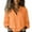 Orange, variant on Women's Cotton Linen Down Shirt 2025 Spring Casual Long Sleeve Solid Color Shirts, Loose Fit Work Tops with Pockets for Daily Wear, Office Use, and Casual Outfits AG L