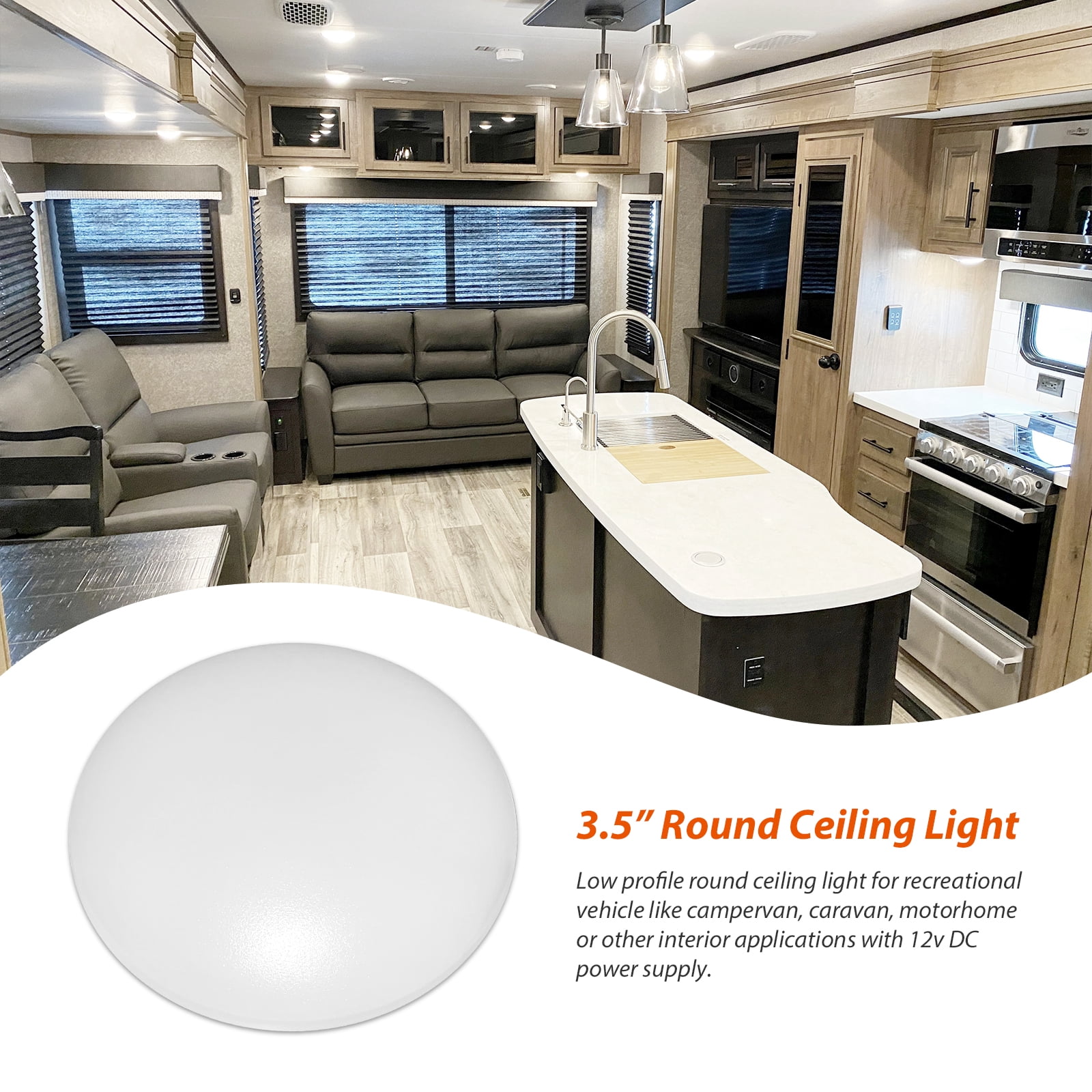 Dream Lighting Interior 12V LED Lights Under Cabinet Lamp For Rv Trailer Boat 3.5in Warm White X10