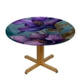 thumbnail image 3 of JEUXUS Abstract Violet Modern Art Picture Round Tablecloth Outdoor Fitted White, 3 of 7