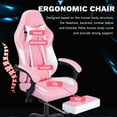 thumbnail image 2 of Ergonomic Video Gamer Chairs,Computer Gaming Chairs with Massage Lumbar Support and footrest,Racing Style Computer Chair Adjustable Headrest for Adults,Pink White, 2 of 24