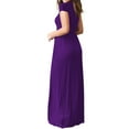 thumbnail image 7 of Mengpipi Women's Maxi Dresses Short Sleeve Long Casual Dresses Loose Plain with Pockets, Purple-3XL(US 24-26), 7 of 7