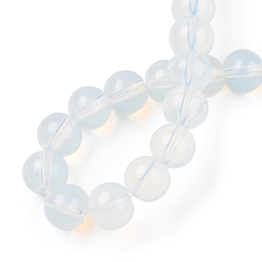 Transparent Glass Beads Strands Round Creamy White 8~8.5mm Hole: 1.5mm about 51~53pcs/strand 14.96 inch~15.55 inch(38~39.7cm)