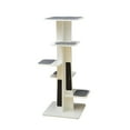 thumbnail image 6 of PetPals 6-Level Modern White & Grey Medium Size Cat Tower, 18" x 18" x 45" come with Free Cat Teaser, 6 of 10