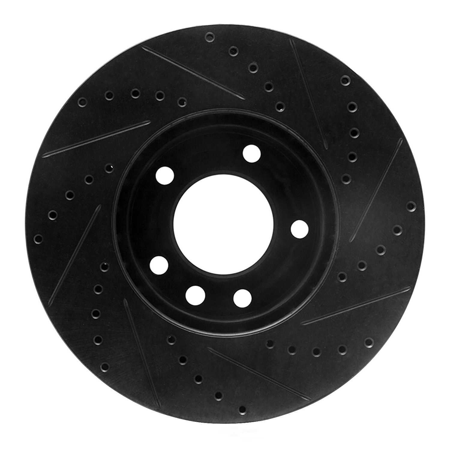 Dynamic Friction Company 633-63135L DFC Brake Rotor - Drilled And Slotted - Black