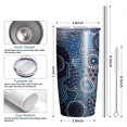 thumbnail image 6 of 20oz Tumbler with Lid and Straw Stainless Boho12 Steel Vacuum Insulated Water Coffee Tumbler Cup, Double Wall Vacuum Insulated Travel Mug Reusable Tumblers for Ice Drinks, Hot Beverage, 6 of 7
