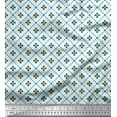 thumbnail image 1 of Soimoi Blue Rayon Fabric Jaal Jamdani Fabric Prints By Yard 42 Inch Wide, 1 of 1
