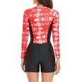 Swimsuits for Women Plus Size Long Sleeve Surf Zip Surf Suit Covering Swimwears One Pieces,Red