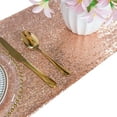 thumbnail image 1 of Wedding Banquet Party Decoration Round Table Cloth Sparkly Pink Gold Sequin Table Runner for Wedding / Events Decoration, 1 of 9