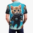 thumbnail image 6 of Salouo Underwater Diving Cat for Men's Short Sleeve Polo Shirts,Polo Shirts for Men Performance Short Sleeve Golf Shirt Athletic Casual Collared T-Shirt-Small, 6 of 8