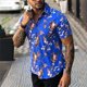 thumbnail image 2 of Camisa suelta de manga corta con estampado hawaiano y solapa para hombre Pompotops  oipoqjl44707, 2 of 3