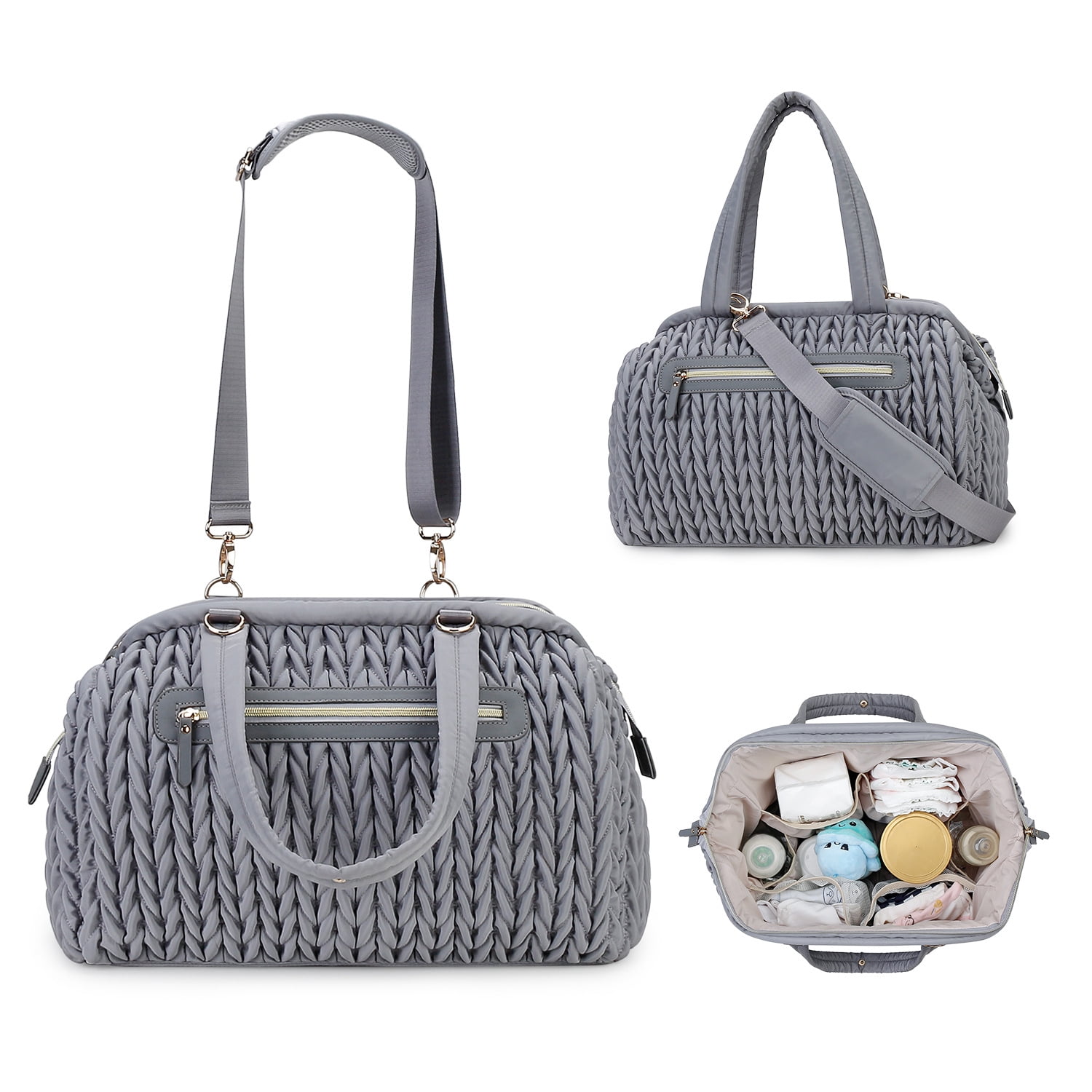 Sunyuer Diaper Tote Bags for Women, Lightweight Travel Work Hospital Maternity Weekender Bag, Crossbody Mommy Bag
