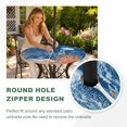 thumbnail image 4 of Round Outdoor Tablecloth with Umbrella Hole and Zipper, Blue Coastal Jellyfish Tablecloth with Elastic Waterproof, Nautical Orange Coral Starfish Patio Table Covers for 36" - 44" Picnic Pool Tables, 4 of 9