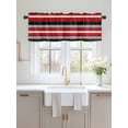 thumbnail image 2 of Valances for Windows Red Black Rod Pocket Cafe Window Treatments Valance Curtains for Kitchen Bathroom Laundry Basement Windows 42"x18", 2 of 9