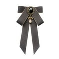 thumbnail image 2 of 2xPajarita Broche De Cinta Bowknot Pajarita Regalo Collar Pin Para Camisa Traje De Uniforme Gris, 2 of 10