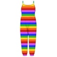 thumbnail image 4 of Odeerbi 1-6 Years Toddler Girls Summer Jumpsuit Colorful Striped Camisole Romper Casual Breathable Comfortable Overalls Strap Bib Overall Pants Playsuit, 4 of 5