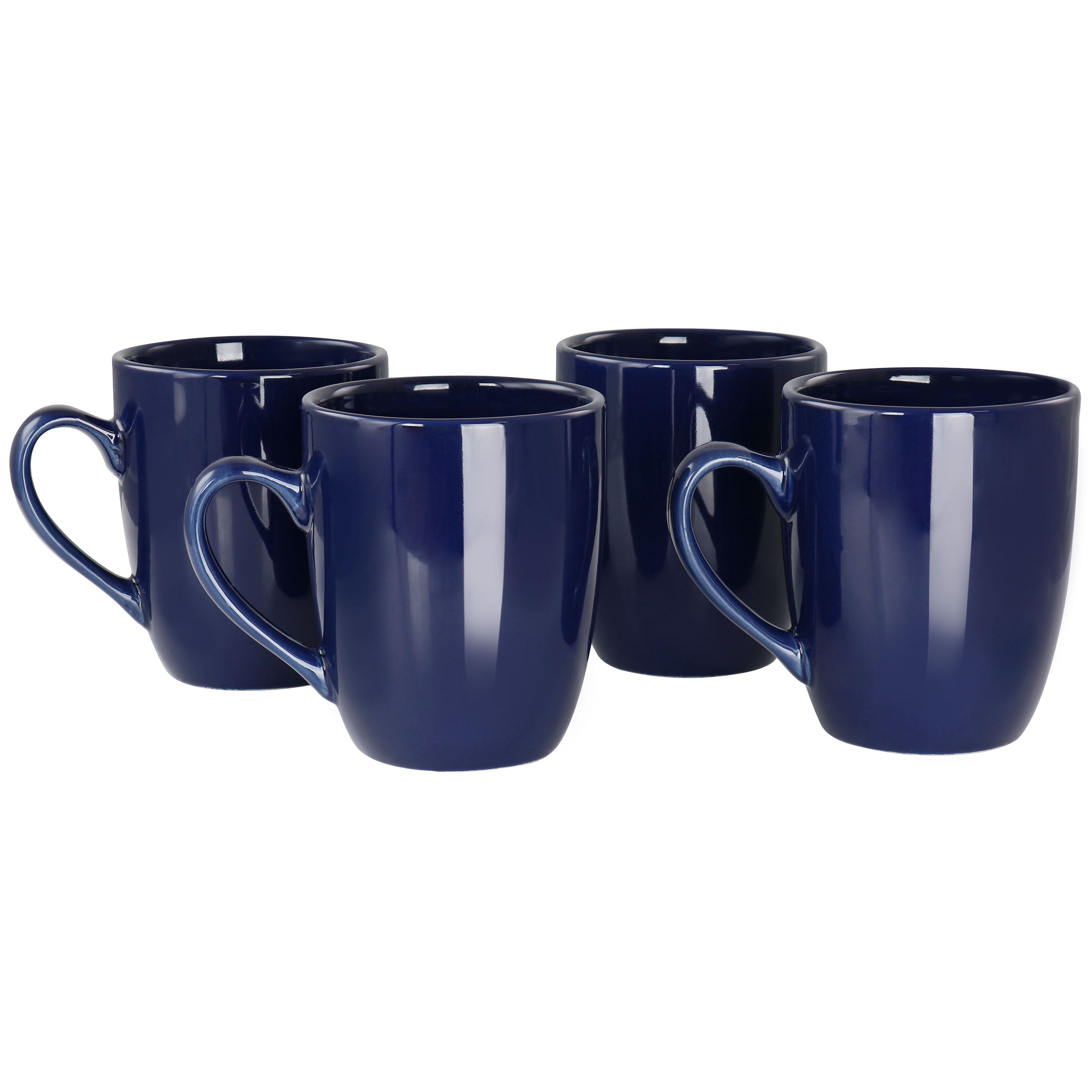 Simply Essential 4 Piece Stoneware 14.4oz Coffee Mug Set in Navy