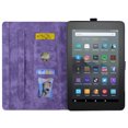 thumbnail image 2 of Nalacover Case for Amazon Fire HD8 / HD8 Plus(12th Generation 2022), Flower Embossed Pattern PU Leather Flip Cover with Card Slots Holder Auto Wake/Sleep Kickstand TPU Shockproof Case,Purple, 2 of 9