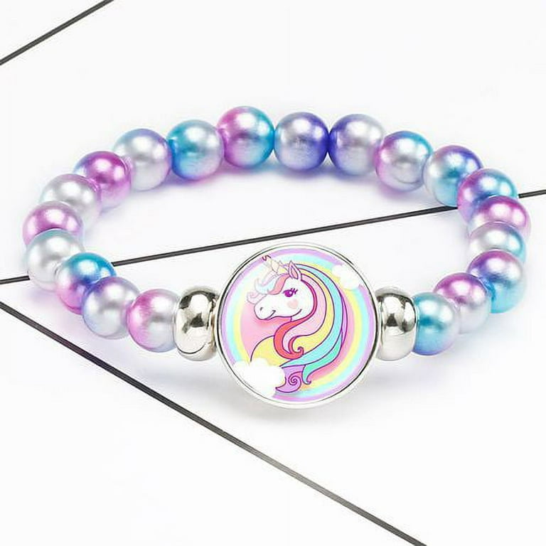 Taicanon Children s Unicorn Bracelet Cartoon Unicorn String Jewelry Stone Bracelet Birthday Gift H05