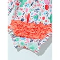 thumbnail image 5 of YEAHDOR Infant Baby Girls Floral Ruffles One Piece Swimsuit Long Sleeve Rash Guard Shirt Bathing Suit, 5 of 7