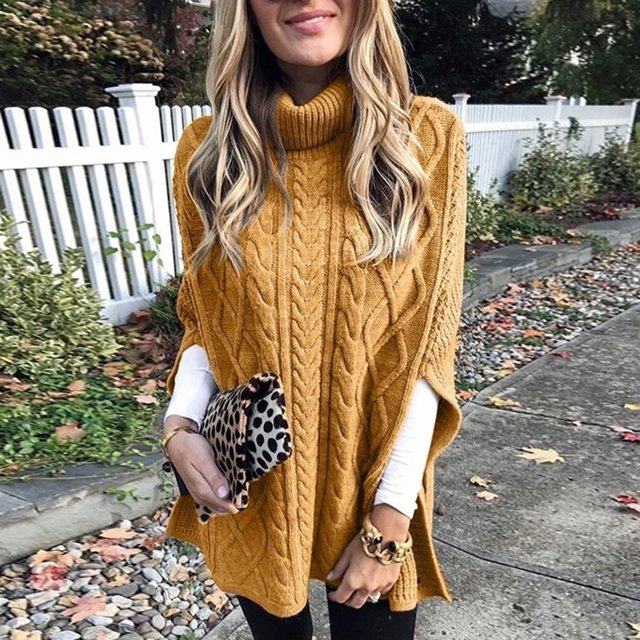 IMENGL Robe Chandail à Manches Longues Grande Taille, Jaune G, Taille m-2TG