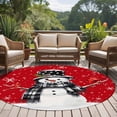 thumbnail image 4 of Round Rugs 7Ft, Red Snowman Christmas Round Area Rug Washable Indoor Throw Carpet, Xmas Snowflake Birds Large Non Slip Circle Rug for Dining Room Playroom Home Decor Aesthetic, 4 of 8