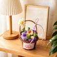 thumbnail image 6 of Beforeyayn Crochet Flower Basket, Cute Yarn Flowers For Table For Home Decorators, Dining Room Center And Buffet, Decorating Father'S Day Brunch Without Wilting., 6 of 6