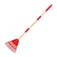 thumbnail image 2 of DYNWAVECA Garden Rake Leaf Rake Children Adults Sturdy Lawn Garden Tool 3 Sections for Camping Trips Outdoor Grass Raking Seasonal Work Red, 2 of 9