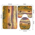 thumbnail image 3 of Sunset Sunflower Field Scene Bathroom Rugs Sets 3 Piece,Toilet Cover Set,Absorbent Non Slip Bathroom Mats Sets with U-Shaped Contour Rug Toilet Rug Set, 3 of 5