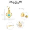 thumbnail image 2 of Rose Heart Birthstone Necklace Gifts for Women Mom Grandma, Birthstone Jewelry Heart Cremation Necklace for Ashes, 2 of 7