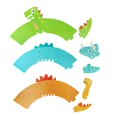 thumbnail image 4 of HLONK24 Sets Cartoon Dinosaur Patterns Cupcake Wrappers 3D Paper Baking Cake Decoration Wraps for Baby Shower Birthday Party (3 Patterns), 4 of 8