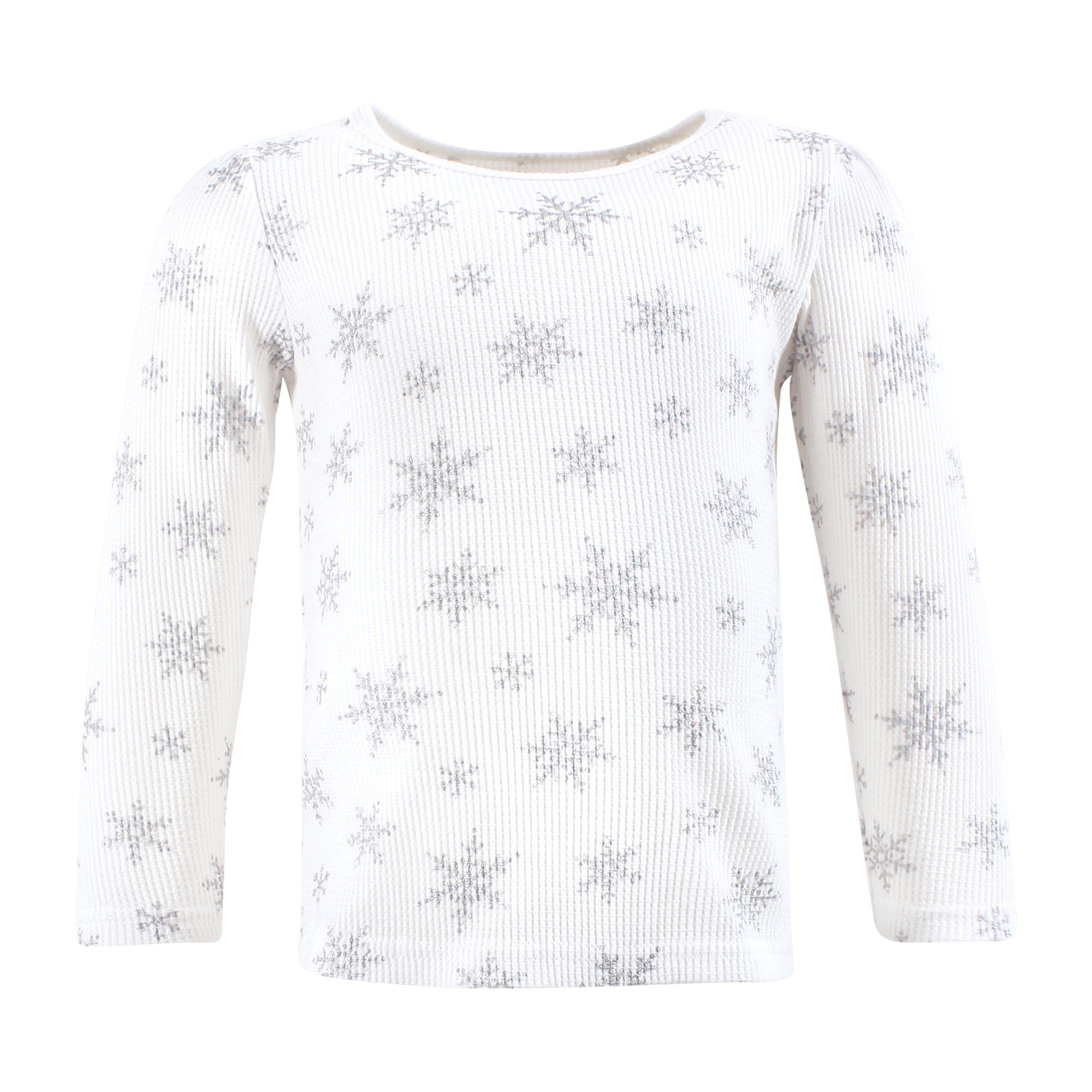 Hudson Baby Infant Girls Thermal Long Sleeve Tees 5pk, Snowflake, 6-12 Months