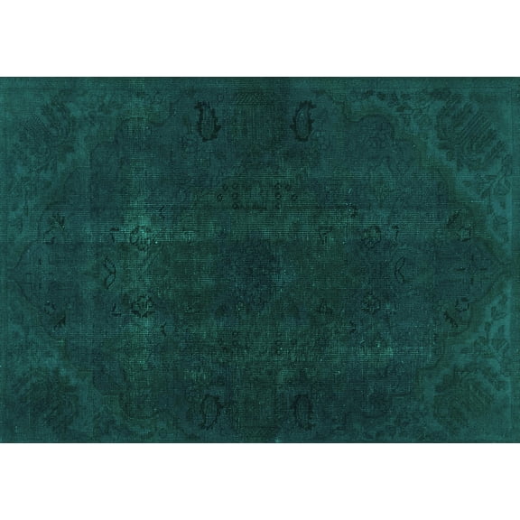 Ahgly Company Machine Washable Indoor Rectangle Persian Turquoise Blue Bohemian Area Rugs, 5' x 7'