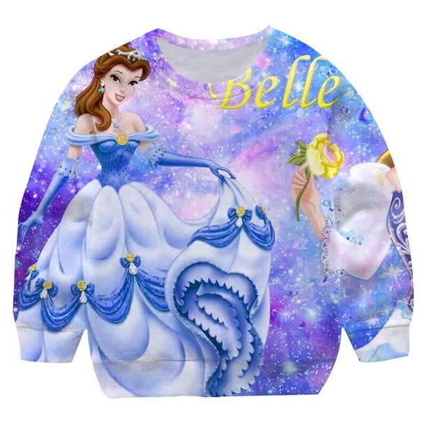 Sudadera de manga larga de princesa Blancanieves de Anime de Disney, ropa de algodón para niños, ropa informal holgada de moda, sudaderas con capucha para niños de 6M Gao Jinjia LED
