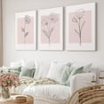 thumbnail image 4 of Pink Wall Art Pictures Decor Blush Pink Flower Canvas Painting Floral Botanical Wall Art Girl Room Poster Aesthetic Coquette Artwork for Bedroom Office Bathroom 16x24 Inch UND set of 3, 4 of 7