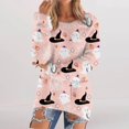 thumbnail image 2 of Bovemsi Womens Sweaters Ladies' Fashionable Casual Printed Pullover With Pockets Plush Capless Sweater Halloween Sweater, 2 of 5