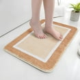 thumbnail image 4 of Onekawa Bathroom Rug 16" x 24", Soft Absorbent Microfiber Non Slip Bath Mat, Machine Washable Bathroom Floor Rug for Shower, Tub, Sink, Brown, 4 of 9