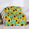 thumbnail image 3 of Uemuo Sunflowers With Green Leaves Printed Throw Blanket for Couch, Fluffy Fuzzy Blankets for Bed, Sofa, Cozy Flannel Faux Fur Blanket-80"x60", 3 of 6