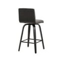 thumbnail image 4 of Leatherette Counter Height Bar Stool with Horizontal Stitching, Gray- Saltoro Sherpi, 4 of 5