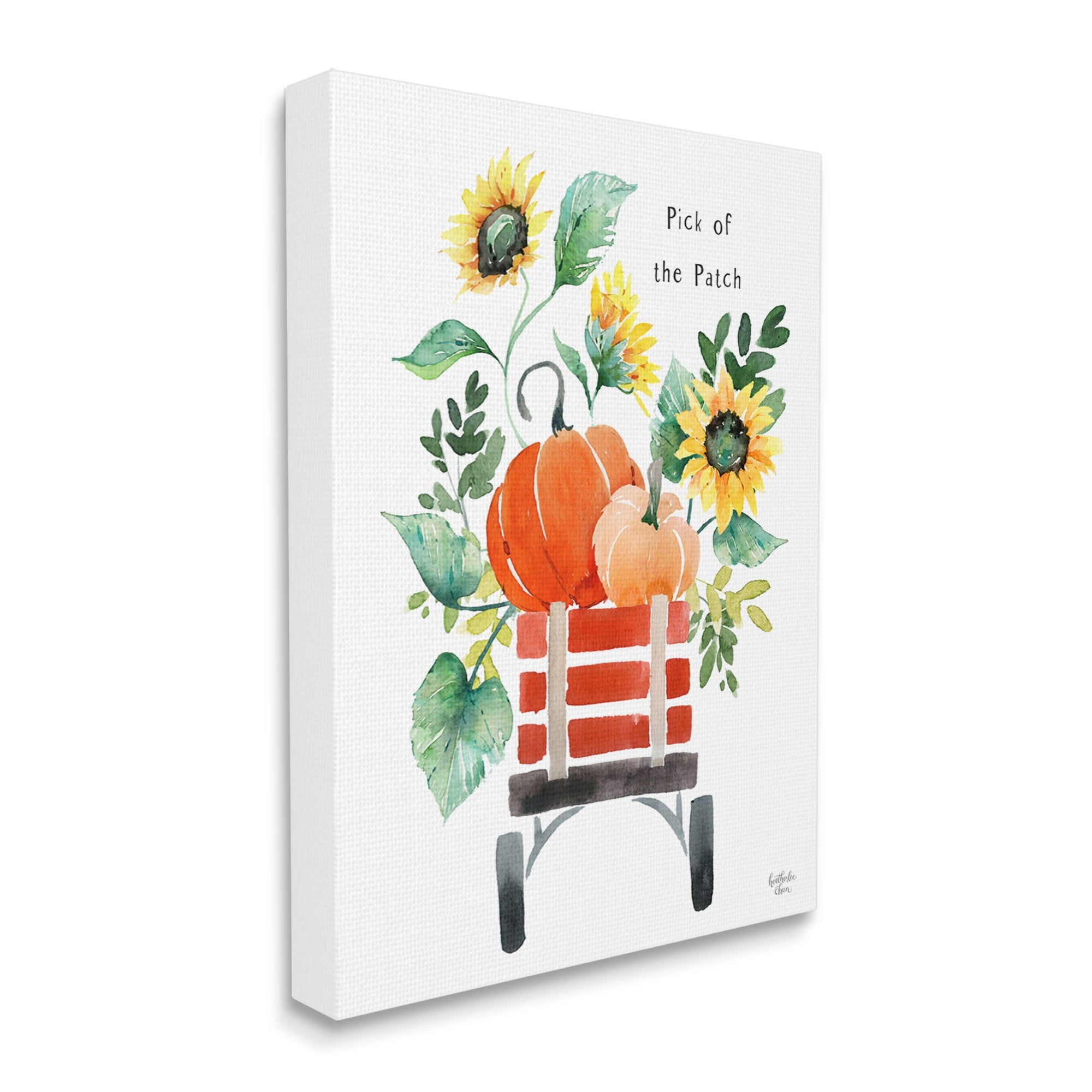 Stupell Industries Pick of the Patch Seasonal Autumn Plants Sunflowers Graphic Art Gallery Wrapped Canvas Print Wall Art, Design by Heatherlee Chan