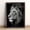 Side, variant on 12x16in Framed Black and White Lion Face Portrait Wood Print, Majestic Animal Wall Art for Living Room Office Home Decor