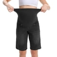 thumbnail image 5 of qelini Maternity Jean Shorts Plus Size for Women Side Insert Pockets Cuffed Hem Pregnancy Bottoms Daily Maternity Bottoms, 5 of 9