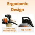 thumbnail image 6 of Floseru 63CC 665 CFM Leaf Blower - 2 Cycle Backpack Gas Powered Leaf Blower, Grass Lawn Blower Air Cooling Gasoline Backpack Grass Blower, Backpack Snow Blower for Garden, 6 of 10