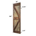 thumbnail image 3 of K Series 56in. X 84in. Brown/Walnut Finished DIY Knotty Pine Wood Double Sliding Barn Door With Hardware Kit, 3 of 5