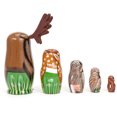 thumbnail image 3 of Gwong Juguete 5pcs / set Pintado a mano Muñecas de madera de madera Matryoshka Deer Animal Figurines Toy Gwong 30004238, 3 of 5