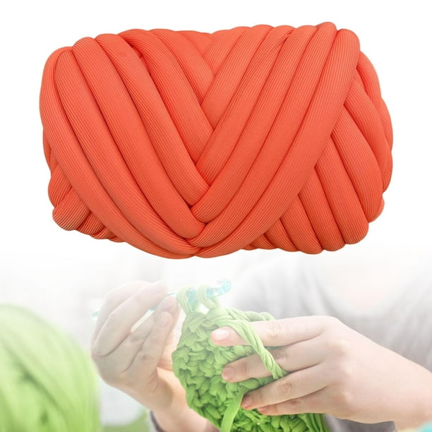 Hilo grueso, hilo grueso voluminoso, hilo de tubo de ganchillo lavable 500G, hilo tubular Jumbo para manta, manta, cama para mascotas, tejido, Naranja Macarena hilo grueso