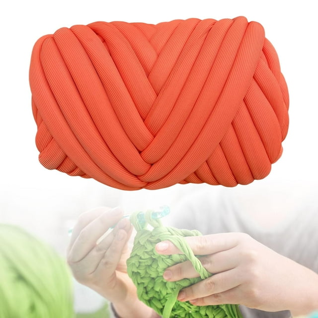 Chunky Yarn 500G Crocheting Bulky Chunky Yarn for Baskets Rug Making Throw Orange